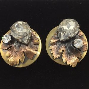 Brass and Cooper Colored Clip On Earrings